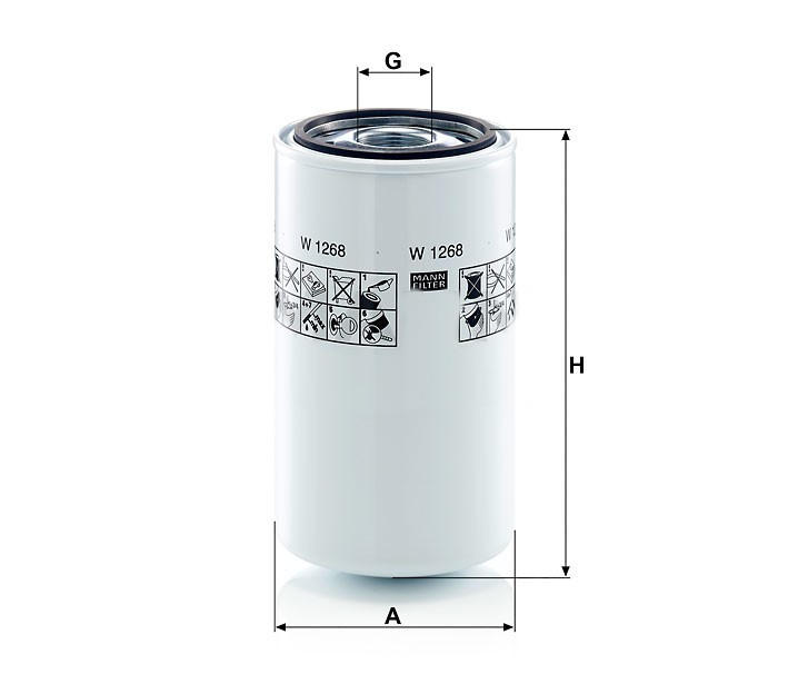Mann W 1268 Hydraulic Oil Filter Filter W1268