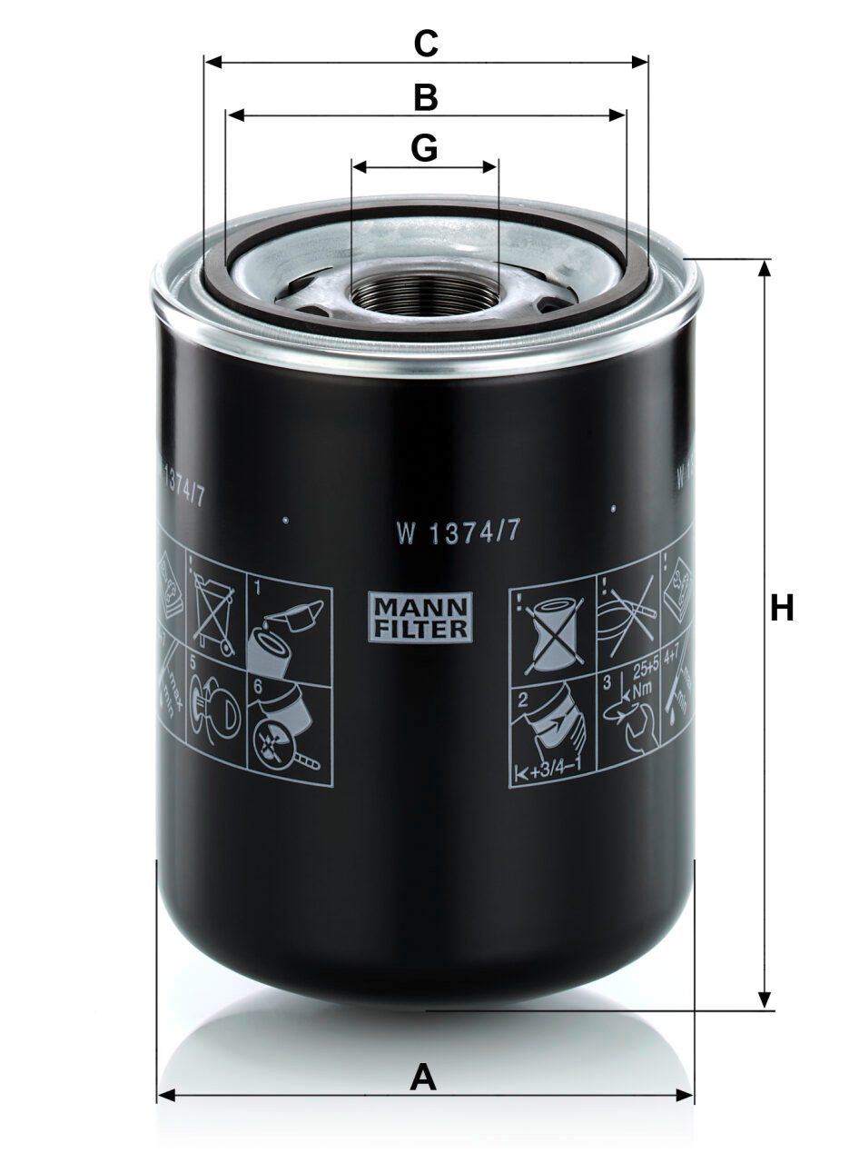 Mann-Filter W 1374/7 Oil Filter W13747