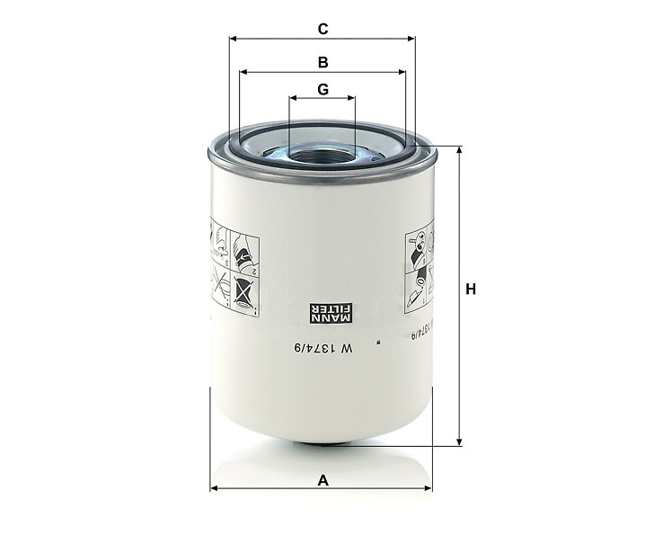 Mann W 1374/9 Hydraulic Filter W13749