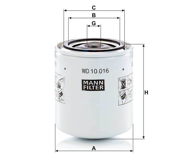 Mann WD 10 016 Hydraulic Filter WD10016