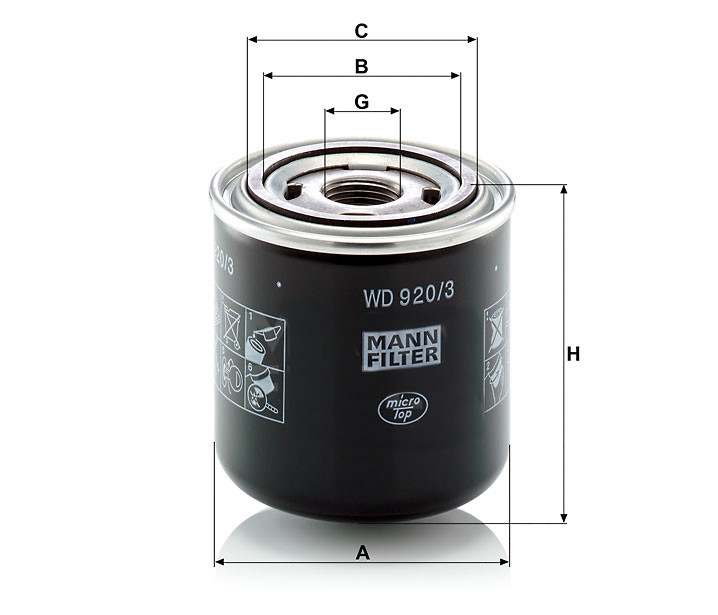 Mann WD 920/3 Hydraulic Filter WD9203