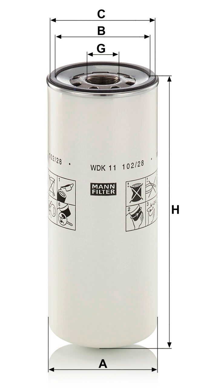 Mann WDK 11 102/8 Fuel Filter WDK111028