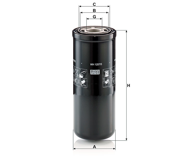 Mann WH 1257/5 Hydraulic Filter WH12575