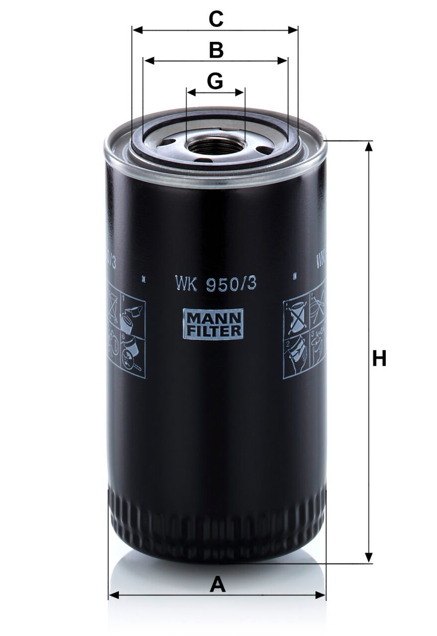 Mann WK 950/3 Fuel Filter WK9503