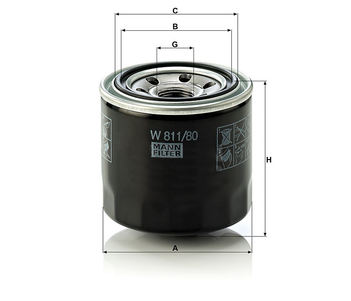 Mann W 811/80 Oil Filter W81180, W81580, W 815/80