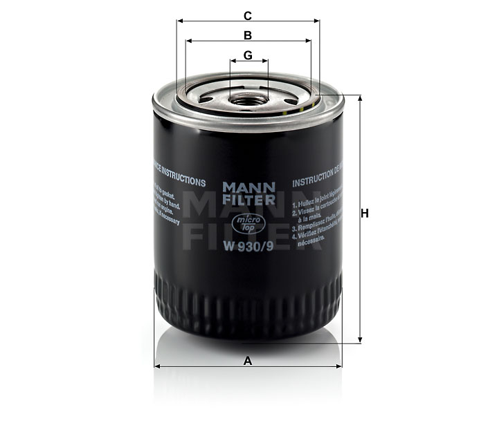 Mann W 930/9 Lube Oil Filter W9309