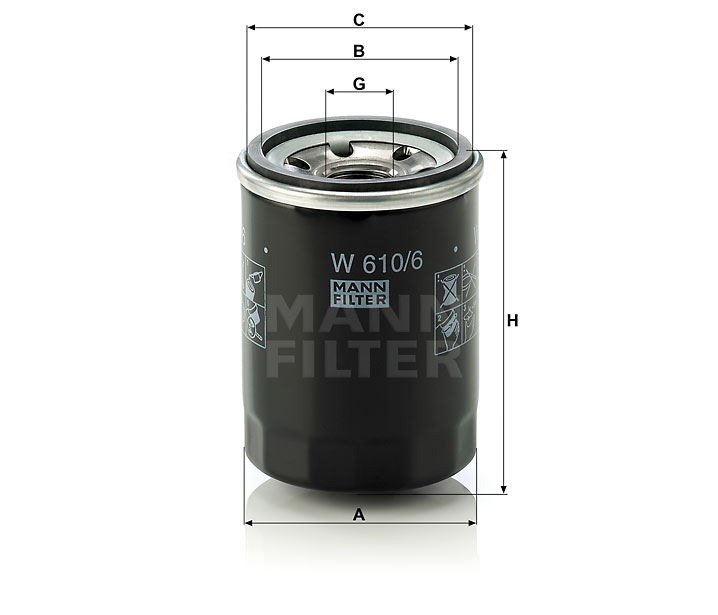 Mann W 610/6 Lube Oil Filter W6106