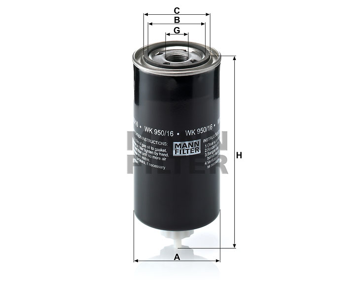 Mann WK 950/16 X Fuel Filter WK95016x