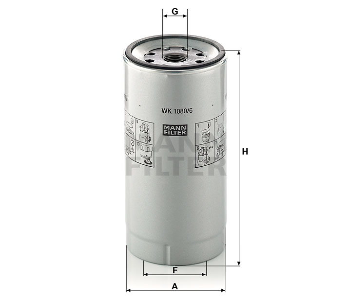 Mann WK 1080/6 X Fuel Water Separator Filter WK10806X
