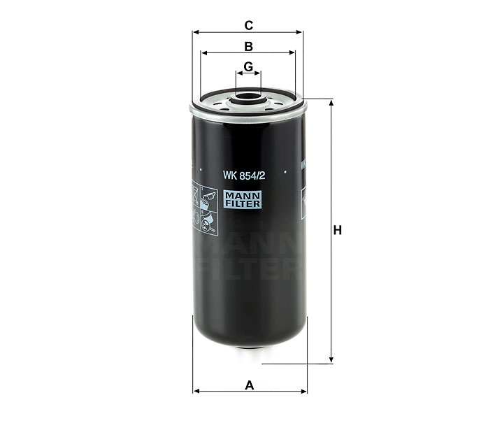 Mann WK 854/2 Fuel Water Separator Filter WK8542