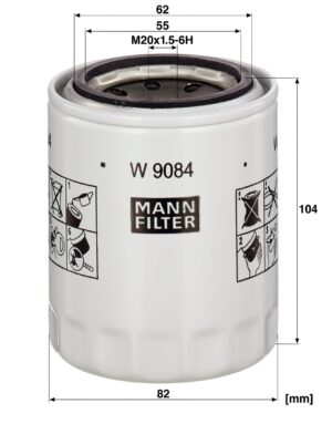 Mann W 9084 Lube Oil Filter W9084