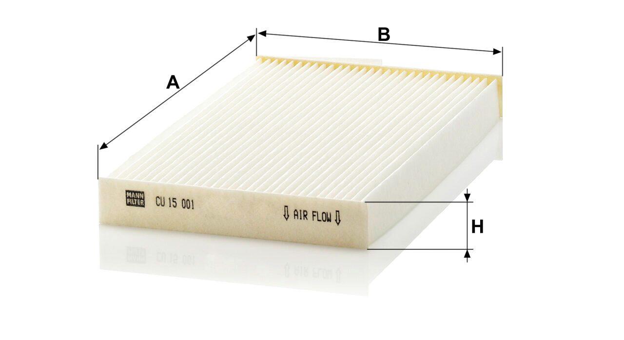 Mann CU 15 001 Cabin Air Filter CU15001