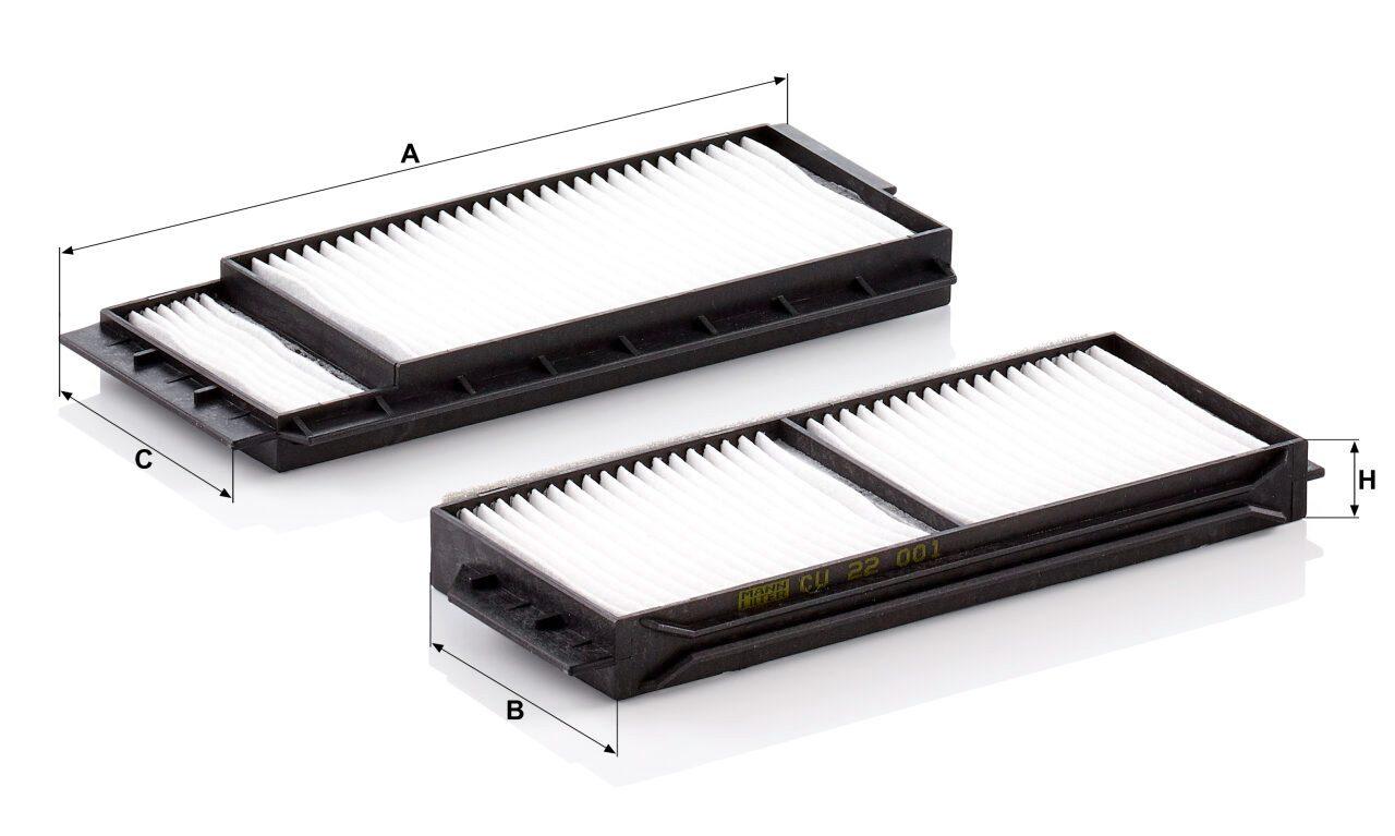 Mann CU 22 001-2 Cabin Air Filter CU22001-2