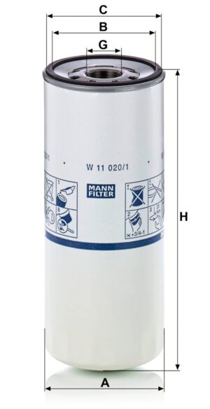 Mann W 11 020/1 Oil Filter W110201