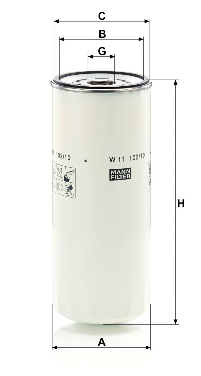 Mann W 11 102/10 Oil Filter W1110210