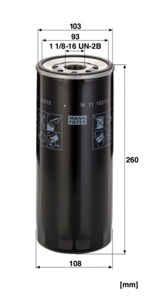 Mann W 11 102/12 Oil Filter W1110212
