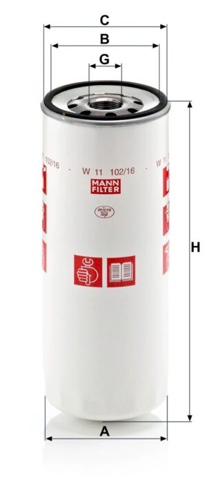 Mann W 11 102/16 (8) Oil Filter W11102168