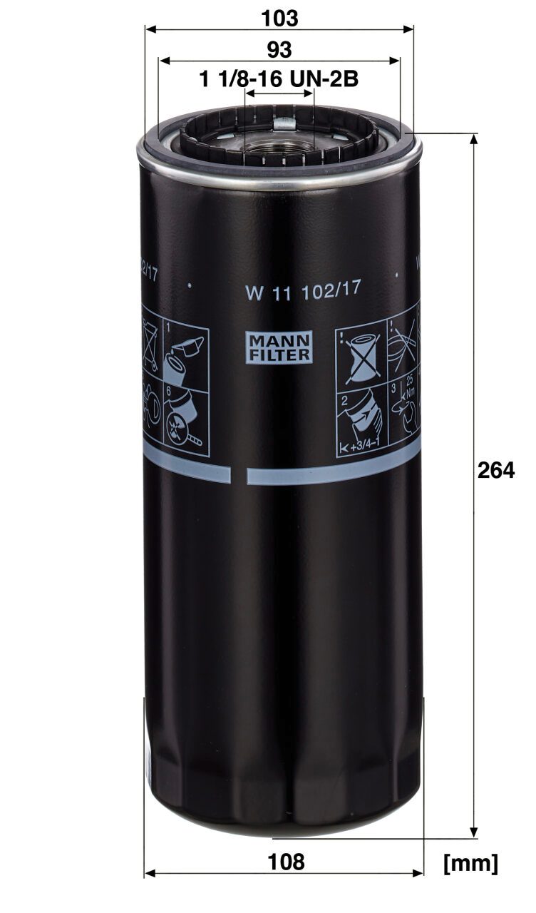 Mann W 11 102/17 Oil Filter W1110217