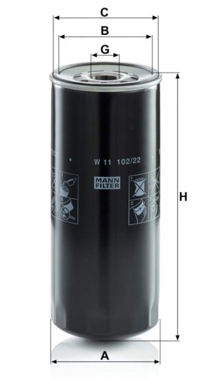 Mann W 11 102/22 Oil Filter W 1110222