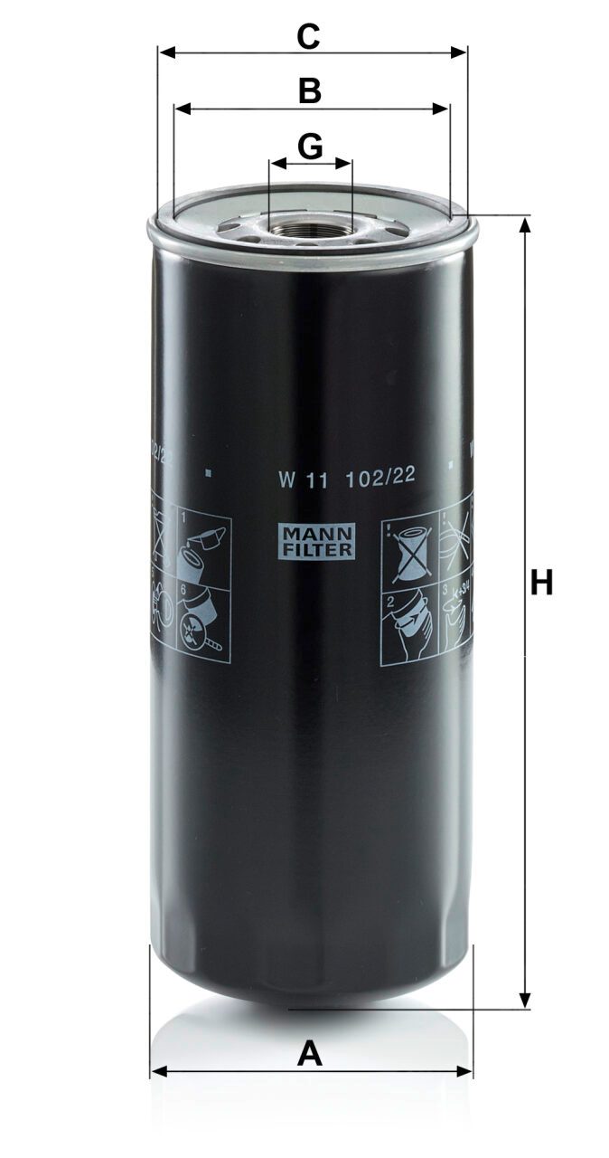 Mann W 11 102/22 Oil Filter W 1110222