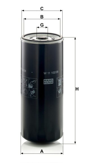 Mann W 11 102/28 Oil Filter W1110228
