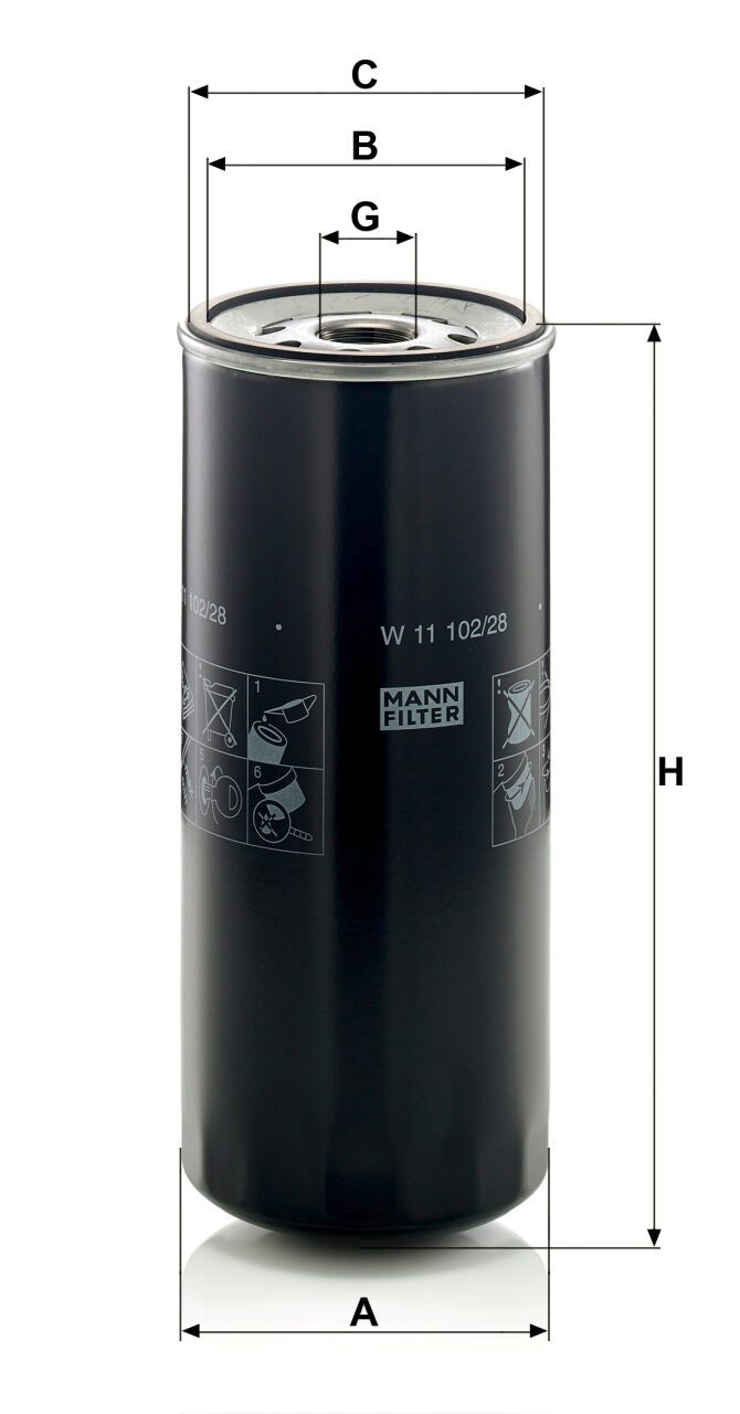Mann W 11 102/28 Oil Filter W1110228