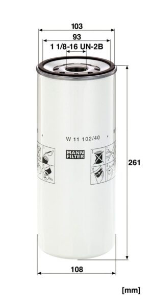 Mann W 11 102/40 Oil Filter W1110240