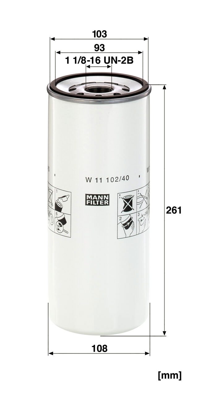 Mann W 11 102/40 Oil Filter W1110240