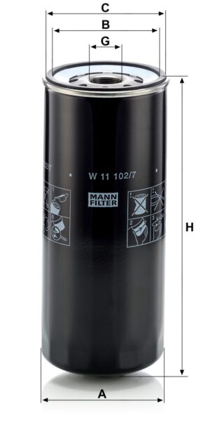 Mann W 11 102/7 Oil Filter W111027
