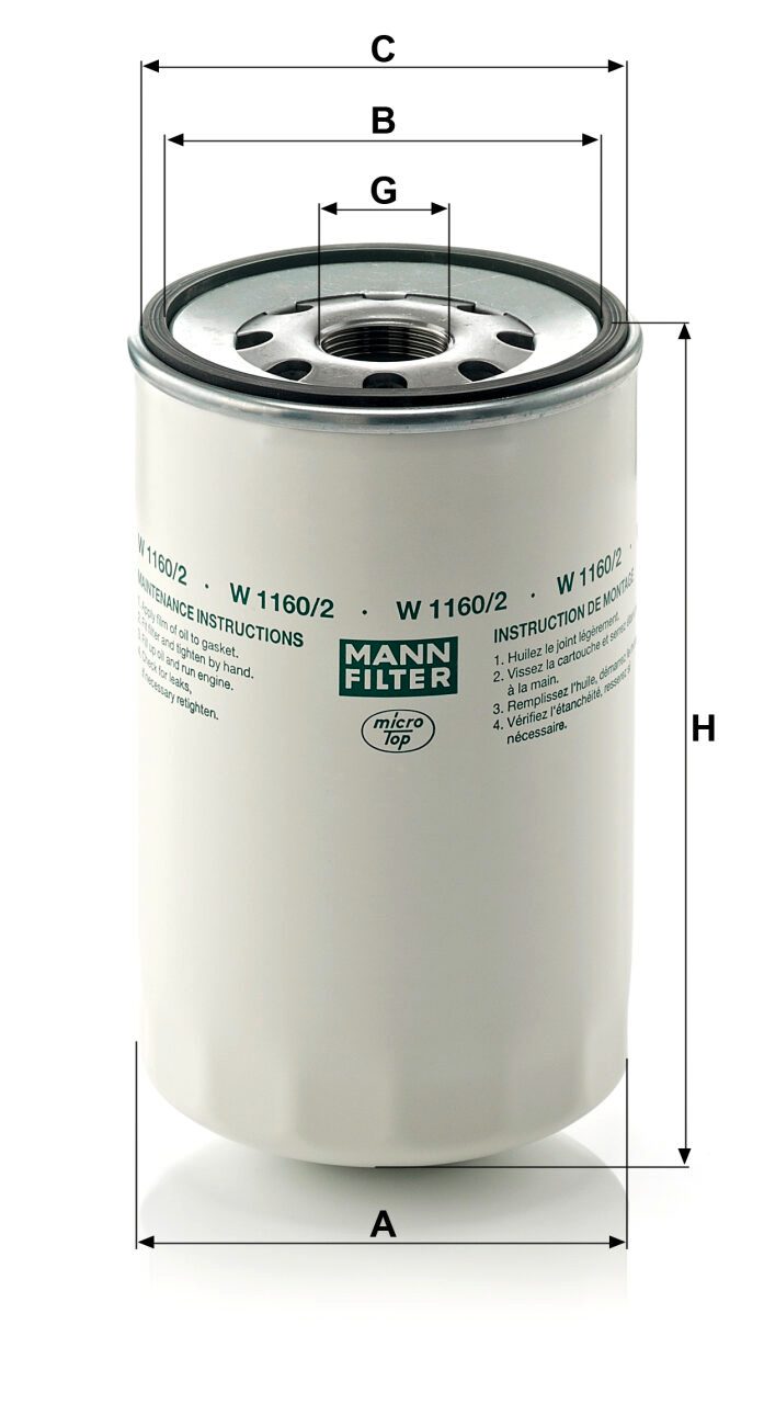 Mann W 1160/2 Oil Filter W11602