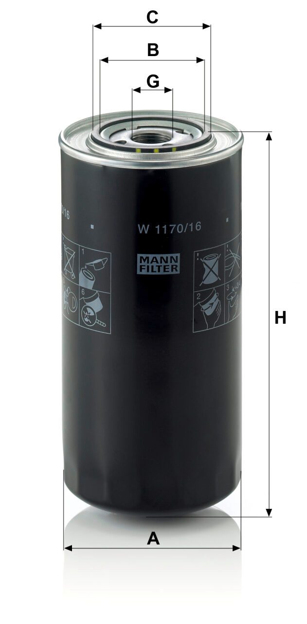 Mann W 1170/16 Oil Filter W117016