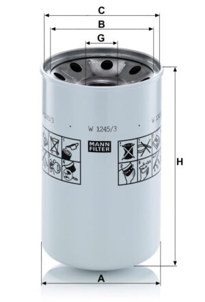 Mann W 1245/3 X Hydraulic Oil Filter W12453X