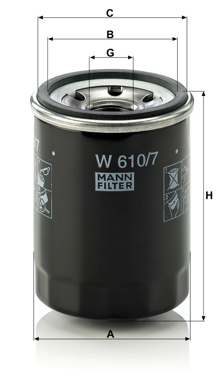 Mann W 610/7 Oil Filter W6107