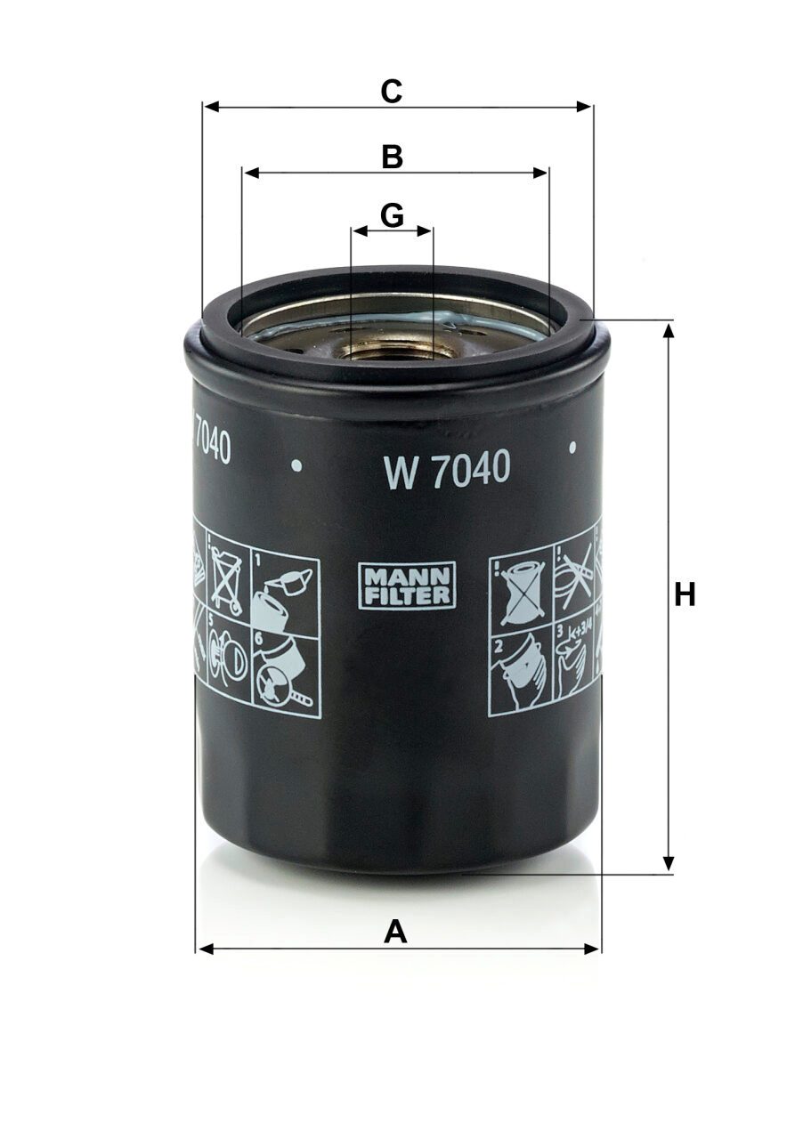 Mann W 7040 Oil Filter W7040
