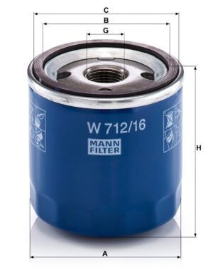 Mann W 712/16 Oil Filter W71216
