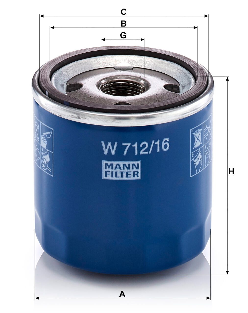 Mann W 712/16 Oil Filter W71216