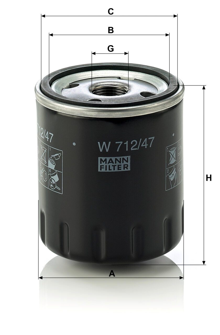 Mann W 712/47 Oil Filter W71247