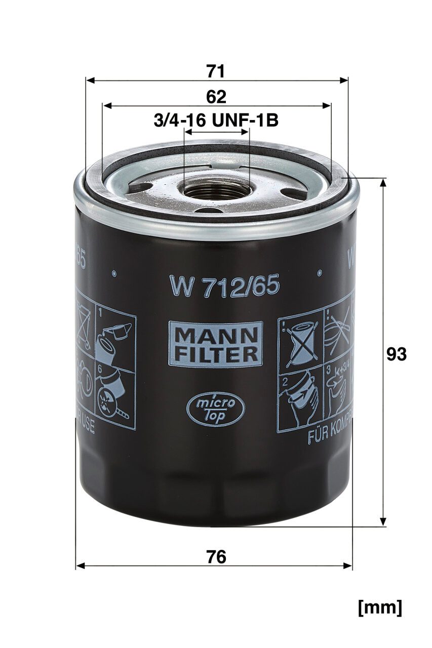 Mann W 712/65 Oil Filter W71265