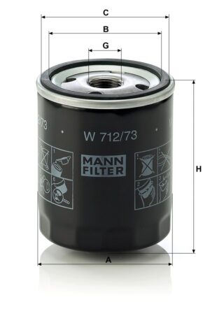 Mann W 712/73 Oil Filter W71273