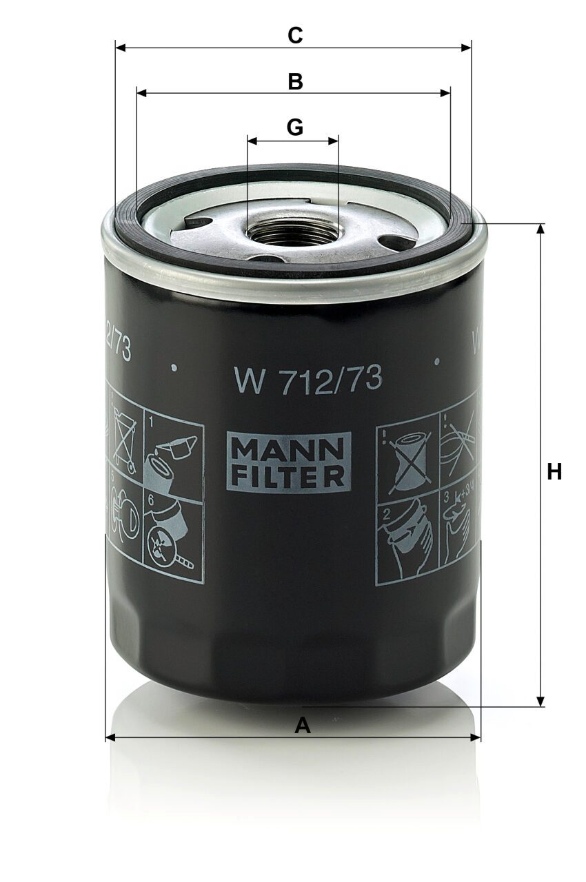 Mann W 712/73 Oil Filter W71273