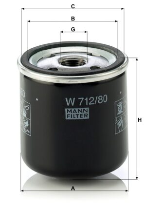Mann W 712/80 Oil Filter W71280