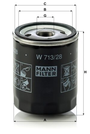 Mann W 713/28 Oil Filter W71328