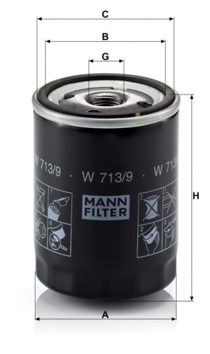 Mann W 713/9 Oil Filter W7139