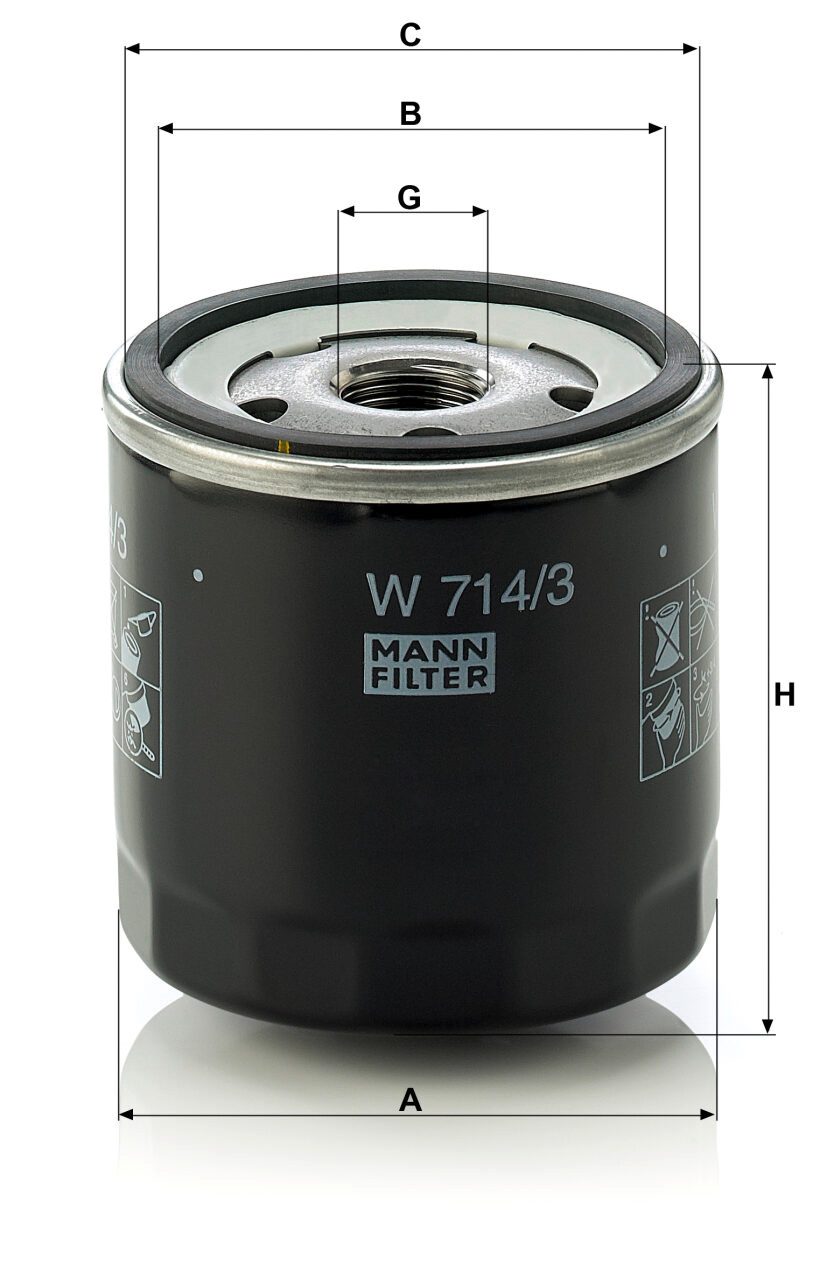 Mann W 714/3 Oil Filter W7143
