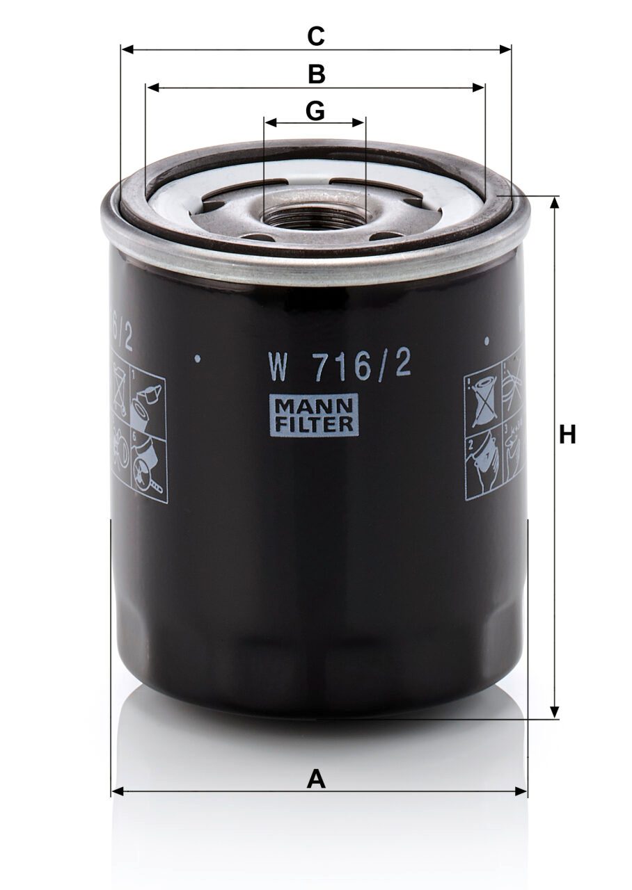 Mann W 716/2 Oil Filter W7162