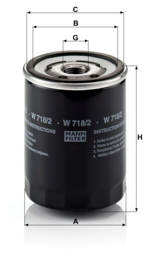 Mann W 718/2 Oil Filter W7182