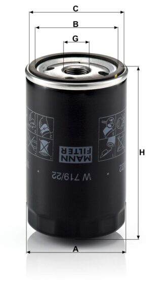 Mann W 719/22 Oil Filter W71922