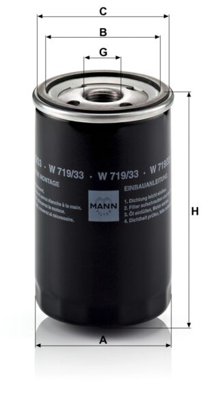 Mann W 719/33 Oil Filter W71933