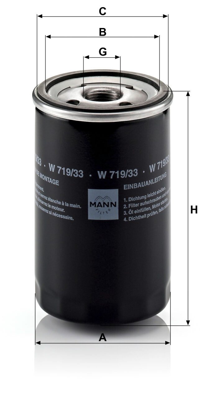 Mann W 719/33 Oil Filter W71933