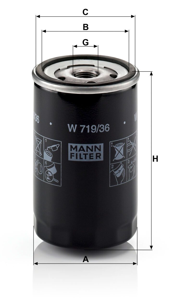 Mann W 719/36 Oil Filter W71936